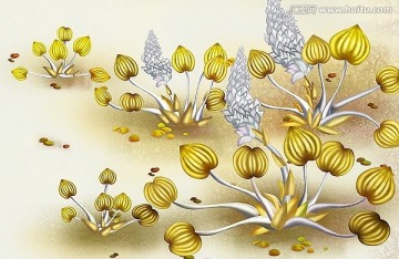 藝術(shù)玻璃 巨幅手繪高清背景墻碩果