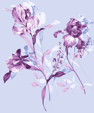 抽象花卉（主體花卉未分層）