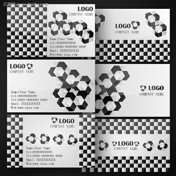棋盤格積木名片