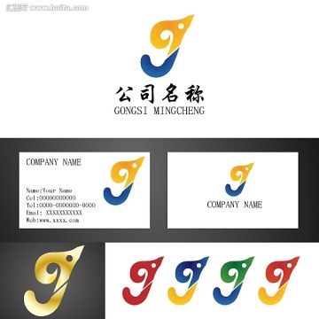 J字母形羚羊图案logo标志