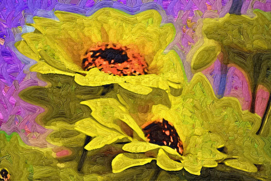 小太陽(yáng)花 油畫