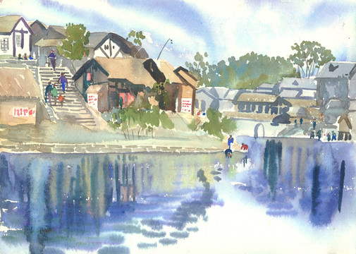 貴陽(yáng)小河水彩畫(huà)