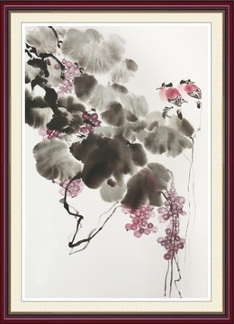 寫(xiě)意 葡萄小鳥(niǎo) 白頭偕老