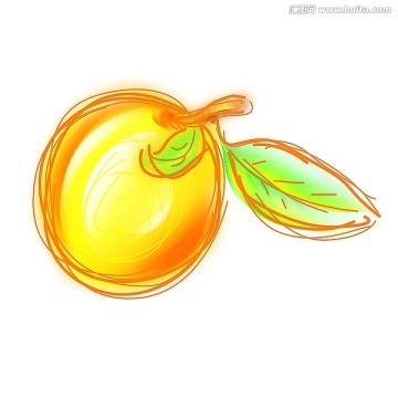 抽象杏子水果插画