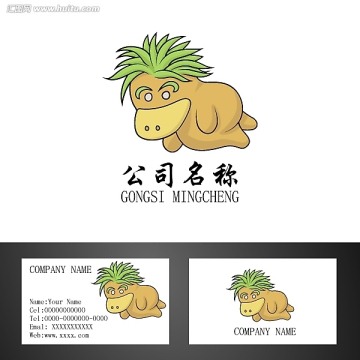 卡通鸭子logo吉祥物