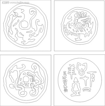 角花邊花雕刻圖案 中式風(fēng)格