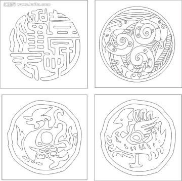角花邊花雕刻圖案 中式風(fēng)格