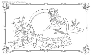 裝飾畫雕刻矢量圖
