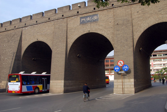 中国 西安 城墙 建筑 城门