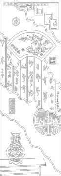 矢量圖線條圖雕刻圖 清風(fēng)雅韻