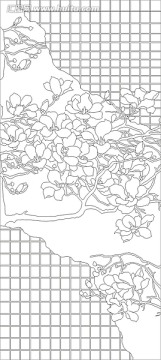 矢量圖線條圖雕刻圖 玉蘭