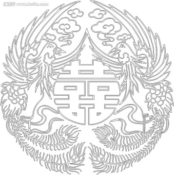 裝修裝飾角花 雙喜圖