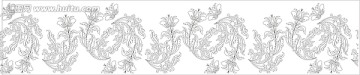 腰線雕刻圖線條圖矢量圖 歐式花紋 花朵