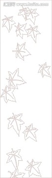 玻璃雕刻圖矢量圖線條圖 楓葉