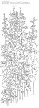 藝術(shù)玻璃雕刻圖矢量圖線條圖 步步高