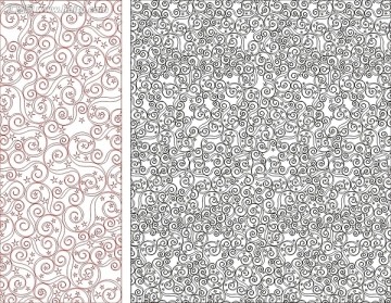 玻璃雕刻圖矢量圖線條圖 歐式花紋 背景墻花紋
