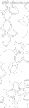 玻璃文化藝術(shù)玻璃雕刻圖矢量圖線(xiàn)條圖 簡(jiǎn)單花朵圖紋