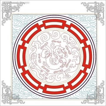 玻璃文化藝術(shù)玻璃雕刻圖矢量圖線條圖 圖騰 角花裝飾畫