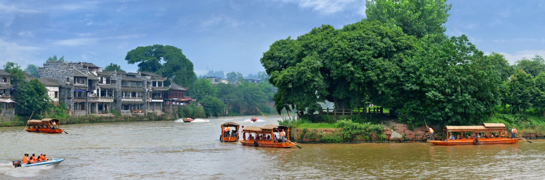 古镇黄龙溪水景旅游