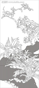 藝術(shù)玻璃雕刻圖矢量圖線條圖 皇家風(fēng)范