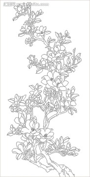 藝術(shù)玻璃雕刻圖矢量圖線條圖 玉蘭花 冰清玉潔