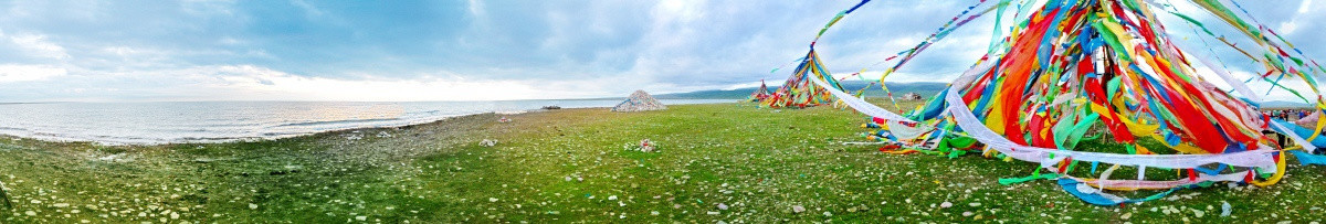 青海湖黑马河湖岸全景