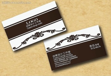 簡潔花紋名片
