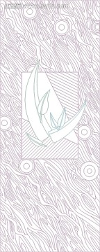 藝術(shù)玻璃雕刻圖矢量圖線條圖 生命輪回