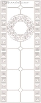 藝術(shù)玻璃雕刻圖矢量圖線條圖 回紋移門圖案