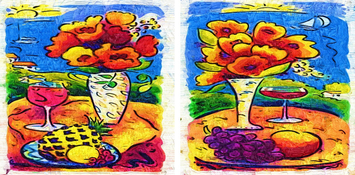 裝飾畫 無框畫 油畫 花瓶