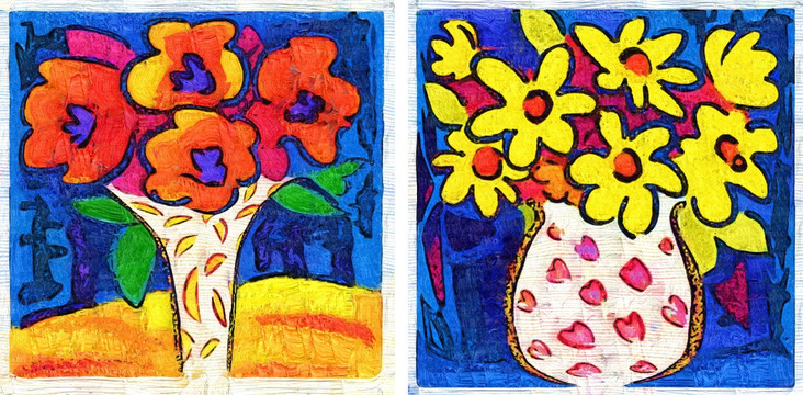裝飾畫(huà) 無(wú)框畫(huà) 油畫(huà) 花瓶