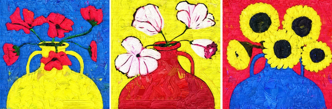 裝飾畫 無框畫 油畫 花瓶