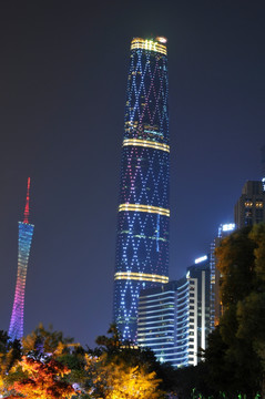 广州夜景 双子塔