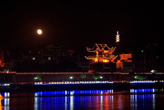 兰溪古城墙夜景