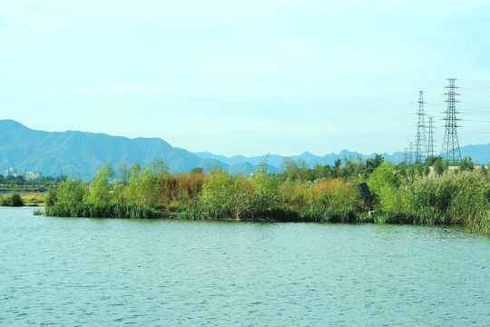 湖景 远山