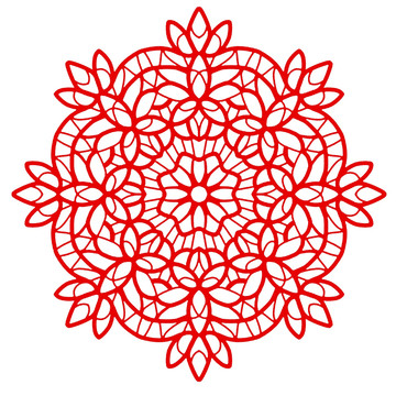 中国红蕾丝贴花