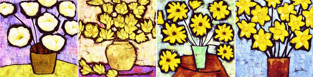 裝飾畫 無框畫 油畫 花卉