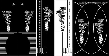 玻璃门雕刻图