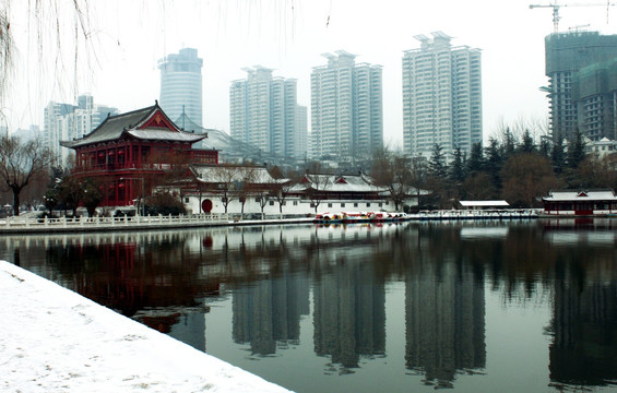 兴庆湖冬景