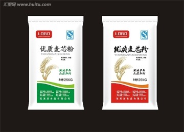 面粉袋子小麥粉面包粉袋子矢量