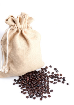 一袋咖啡豆 竖构图