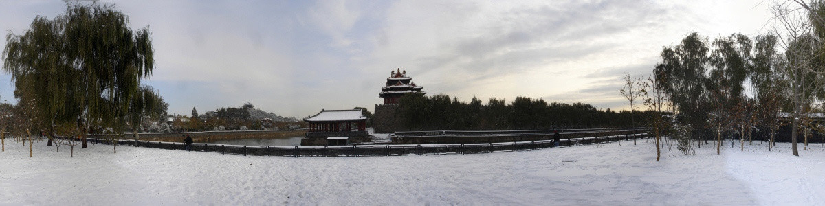 故宫角楼180度全景雪景