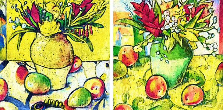 裝飾畫 無框畫 油畫 花瓶