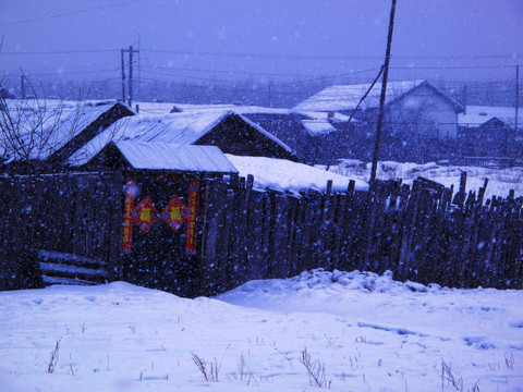 东北林区人家雪景