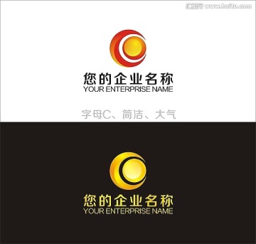 标志设计 简洁LOGO 字母C