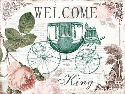 玫瑰 老爺車 邊框