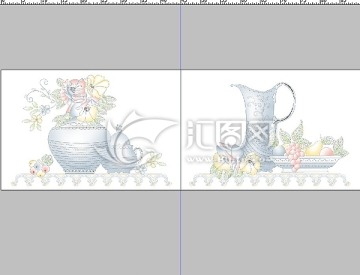 瓷片腰線花片（通道分色）