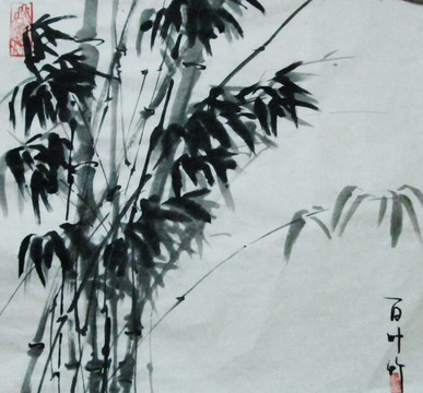 水墨竹