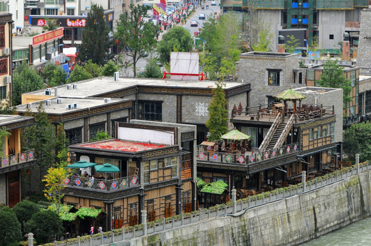 汶川县西羌文化街景观