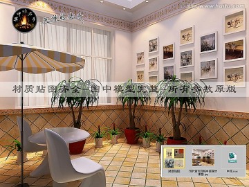 現(xiàn)代簡約風格中庭院效果圖